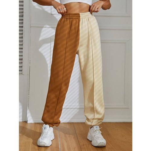Pantalon de survêtement bicolore à couture - SHEIN - Modalova