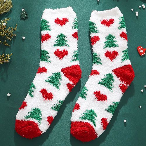 Chaussettes avec motif cœur et arbre de Noël - SHEIN - Modalova