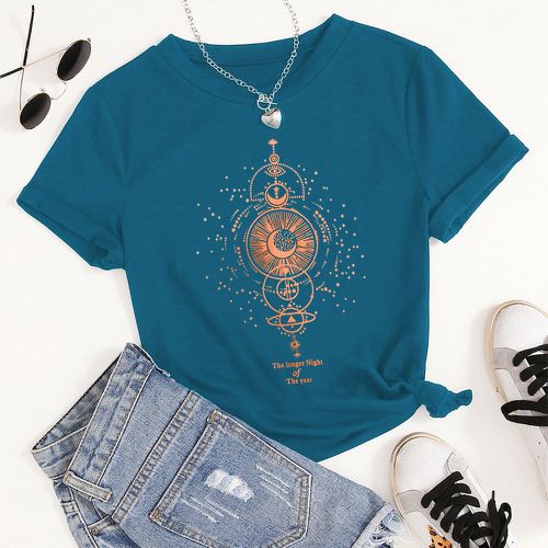T-shirt avec motif galaxie - SHEIN - Modalova