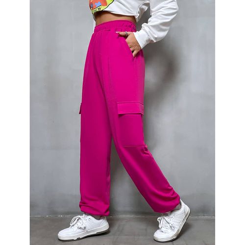 Pantalon de survêtement taille élastique poche à rabat - SHEIN - Modalova