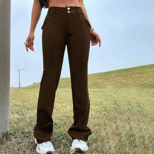 Pantalon bootcut poche à rabat - SHEIN - Modalova