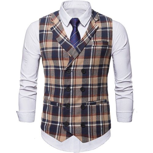 Blazers Double boutonnage Travail tartan - SHEIN - Modalova