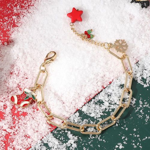Bracelet chaussette de Noël & flocon de neige breloque - SHEIN - Modalova