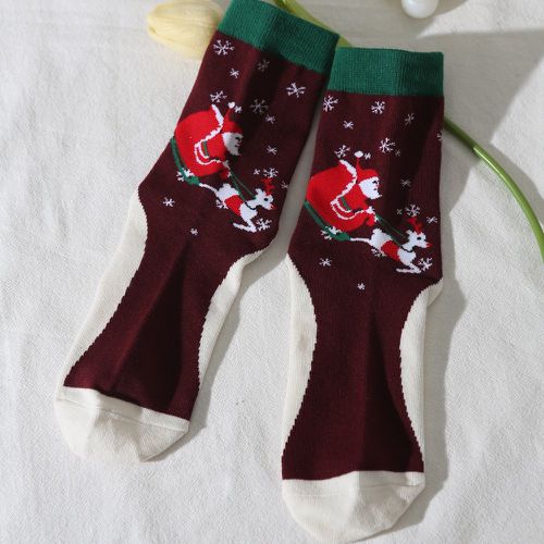 Chaussettes à motif père Noël et renne de Noël - SHEIN - Modalova