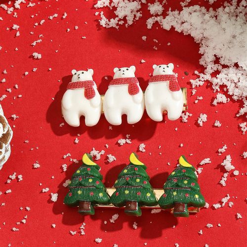 Pièces Pince à cheveux alligator arbre de Noël & à détail ours - SHEIN - Modalova