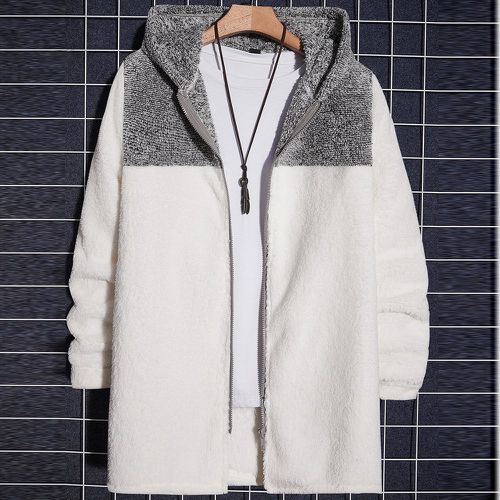 Manteau duveteux à blocs de couleurs à capuche (sans t-shirt) - SHEIN - Modalova