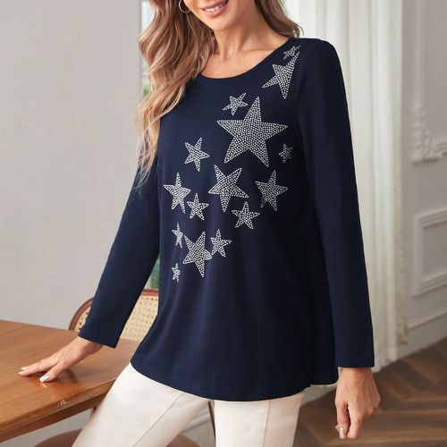 T-shirt à imprimé étoile manches longues - SHEIN - Modalova