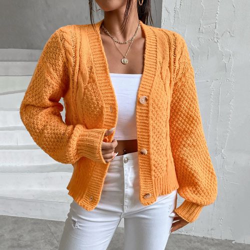 Cardigan en tricot torsadé - SHEIN - Modalova