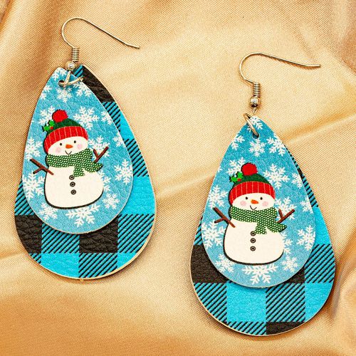 Boucles d'oreilles à design goutte d'eau Noël bon de neige motif - SHEIN - Modalova