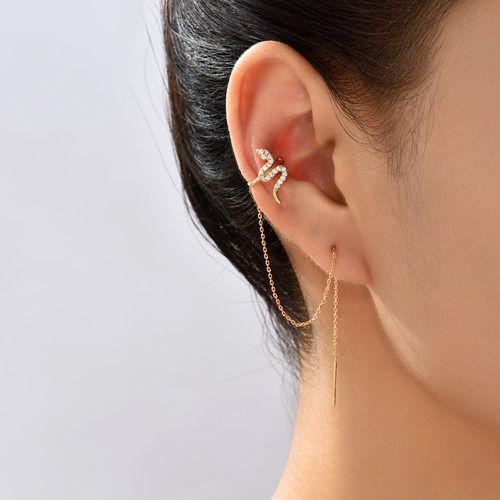 Boucles d'oreilles zircone cubique à détail serpent - SHEIN - Modalova