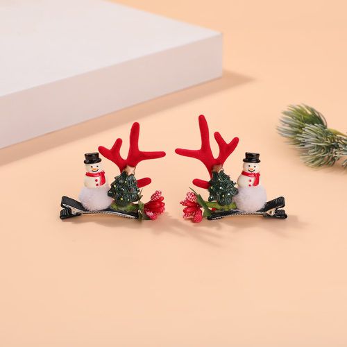 Pièces Pince à cheveux alligator Noël bonhomme de neige & à détail d'arbre - SHEIN - Modalova