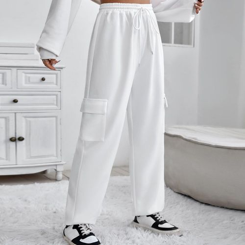 Pantalon de survêtement poche à rabat à cordon - SHEIN - Modalova