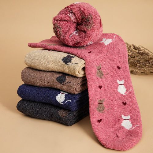 Paires Chaussettes avec motif chat & cœur - SHEIN - Modalova