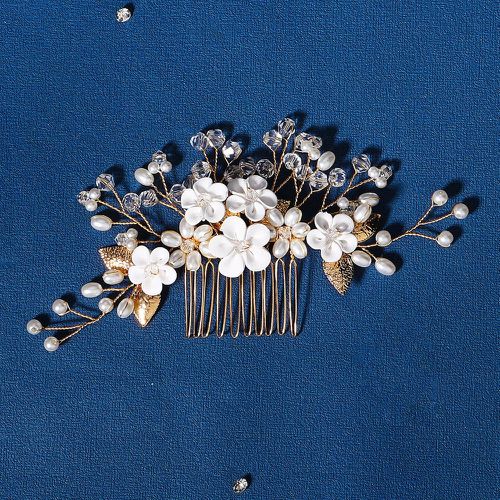 Peigne à cheveux fausse perle & à fleur de mariée - SHEIN - Modalova