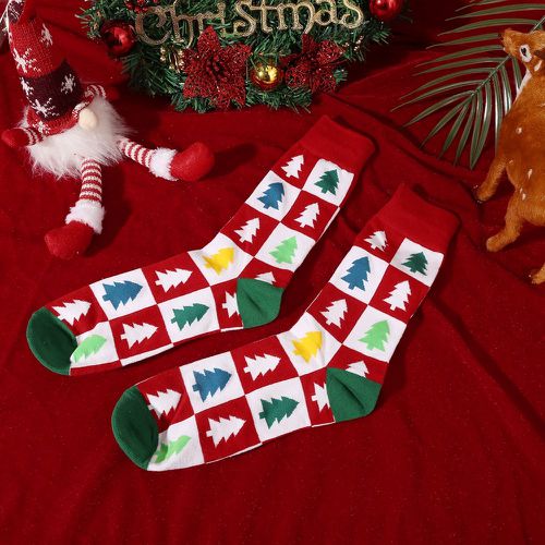 Chaussettes arbre de Noël & à carreaux - SHEIN - Modalova