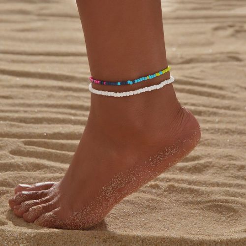 Pièces Bracelet de cheville perlé à blocs de couleurs - SHEIN - Modalova