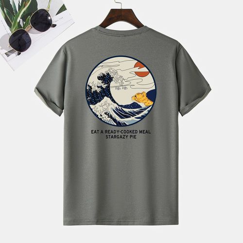 T-shirt slogan et à imprimé vague - SHEIN - Modalova