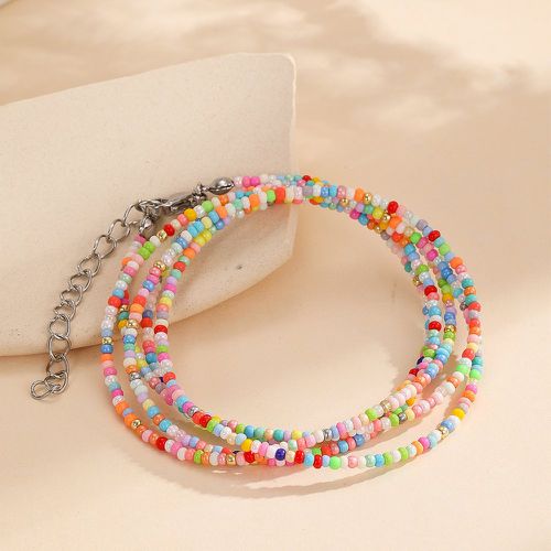 Bracelet multicouche à blocs de couleurs perlé - SHEIN - Modalova