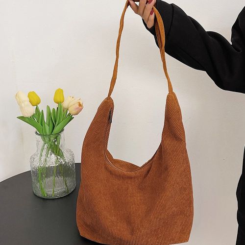 Sac hobo en velours côtelé minimaliste - SHEIN - Modalova