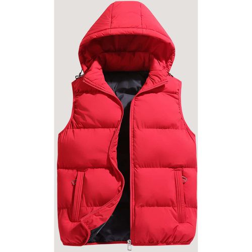 Manteau d'hiver sans manches zippé à capuche - SHEIN - Modalova