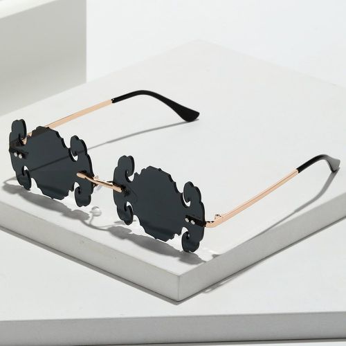 Lunettes de mode à lentille structuré avec Dragonne de lunettes - SHEIN - Modalova