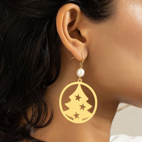 Pendants d'oreilles ronds perle de culture & à détail d'arbre - SHEIN - Modalova