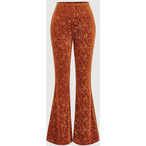 Pantalon évasé taille haute en velours - SHEIN - Modalova