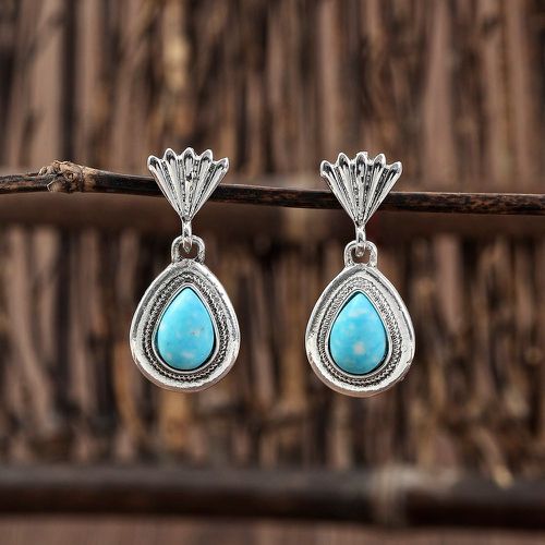 Boucles d'oreilles à design goutte d'eau turquoise - SHEIN - Modalova