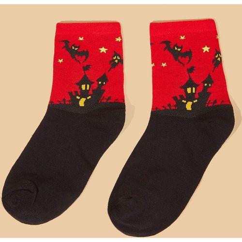 Chaussettes halloween chauve souris & à motif de maison - SHEIN - Modalova