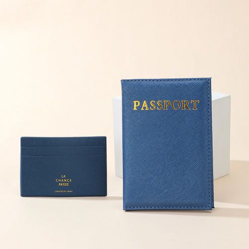 Métallique à lettres Étui à passeport & Porte-cartes - SHEIN - Modalova
