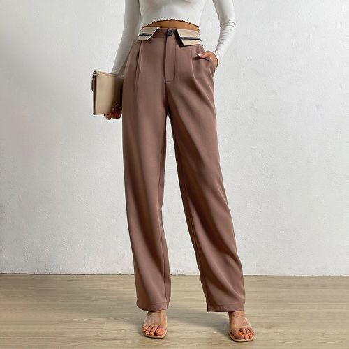 Pantalon droit à plis - SHEIN - Modalova