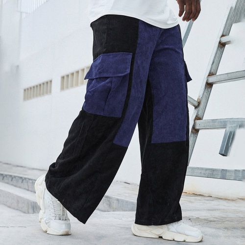 Pantalon cargo bicolore à cordon - SHEIN - Modalova