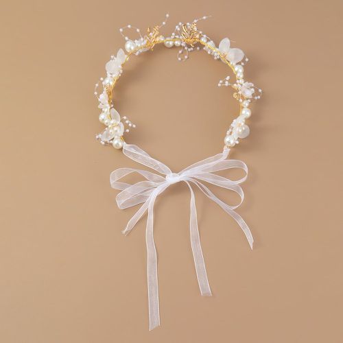 Bandeau pour cheveux fleur & à fausse perle de mariée - SHEIN - Modalova