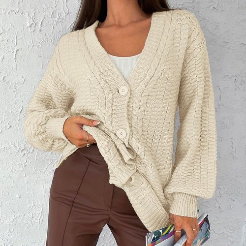 Cardigan en tricot torsadé - SHEIN - Modalova