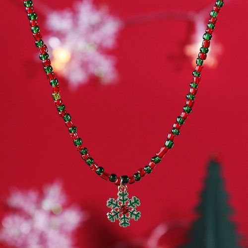 Collier avec pendentif Noël avec strass flocon de neige - SHEIN - Modalova