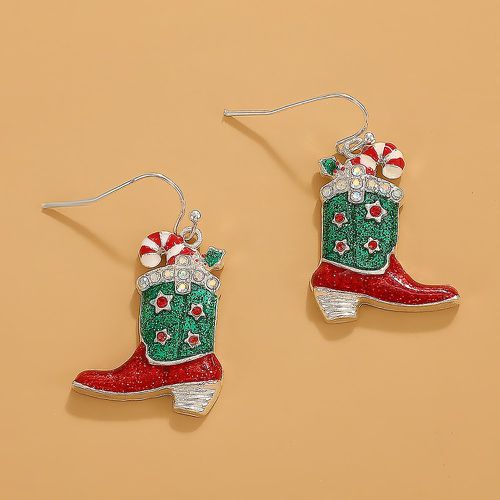 Pendants d'oreilles bottes Noël à strass - SHEIN - Modalova