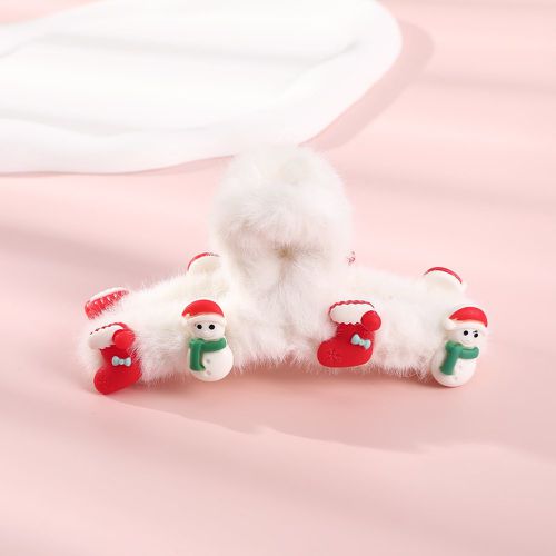 Bas de Noël & à détail bonhomme de neige duveteux Griffe à cheveux - SHEIN - Modalova