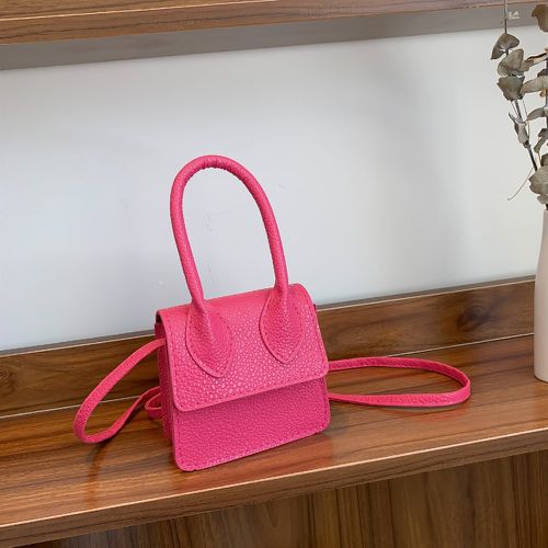 Sac carré mini rose fluo à rabat - SHEIN - Modalova