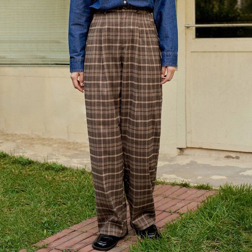 Pantalon de costume à carreaux à poche ample - SHEIN - Modalova