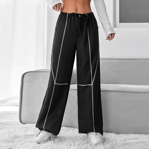Pantalon ample à surpiqûres à cordon - SHEIN - Modalova
