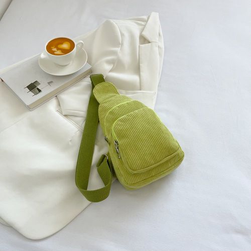 Sac à bandoulière mini minimaliste en velours côtelé - SHEIN - Modalova