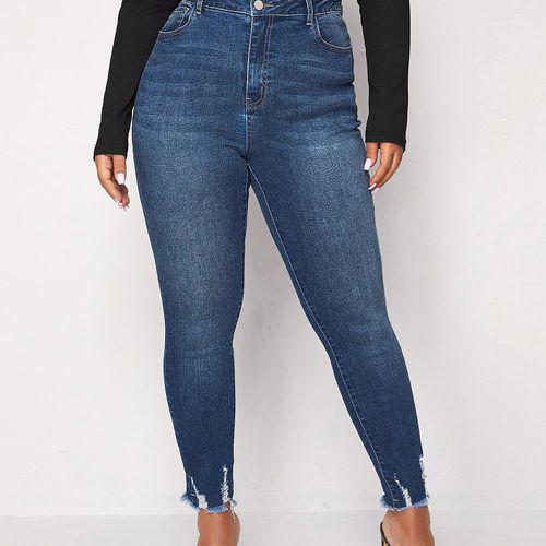 Jean skinny déchiré à ourlet effiloché - SHEIN - Modalova