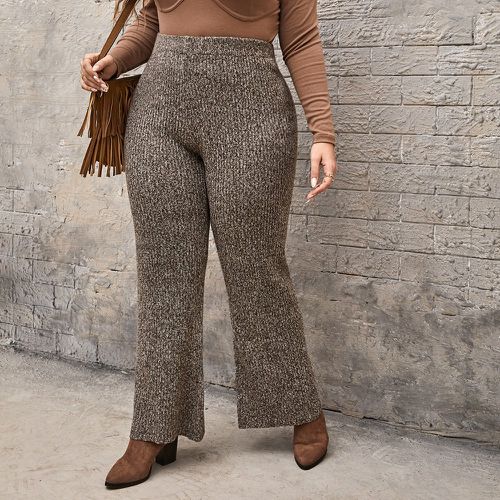 Pantalon taille haute évasé en tricot - SHEIN - Modalova