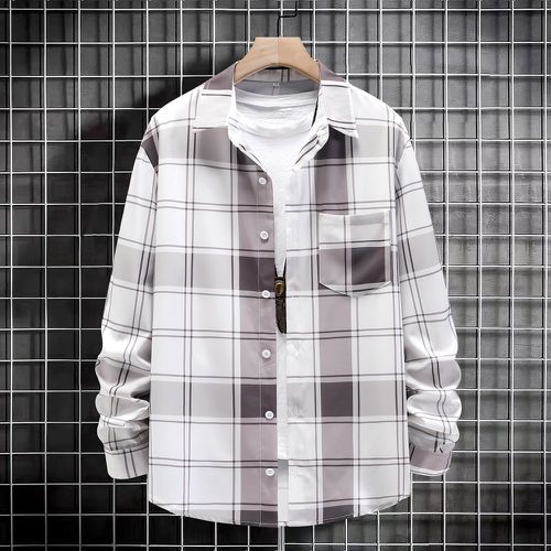 Chemise à carreaux patch à poche (sans t-shirt) - SHEIN - Modalova