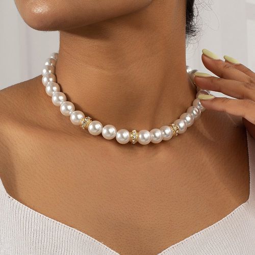 Collier à perles à strass et fausses perles - SHEIN - Modalova