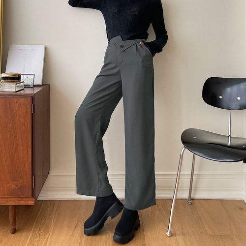 Pantalon à taille asymétrique à détail plié à poche - SHEIN - Modalova