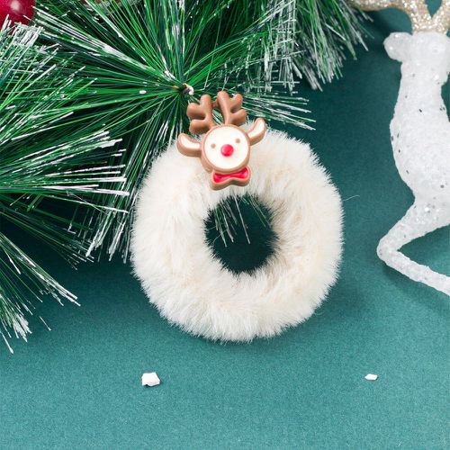 Élastique à cheveux à détail renne de Noël duveteux - SHEIN - Modalova
