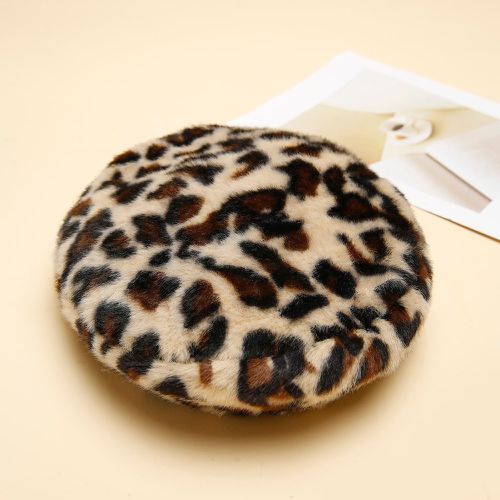 Béret à motif léopard duveteux - SHEIN - Modalova
