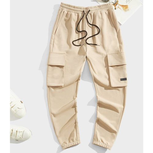 Pantalon de survêtement cargo à cordon à applique - SHEIN - Modalova