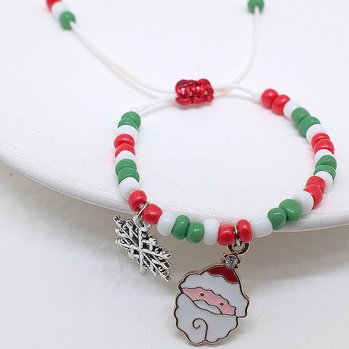 Bracelet perlé père Noël & flocon de neige breloque - SHEIN - Modalova